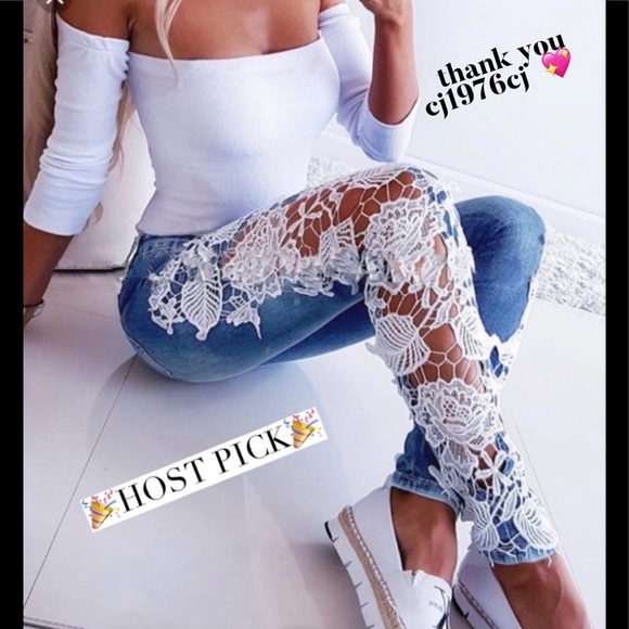 FLOWER JEANS ๐HP๐ - Picture 7 of 9